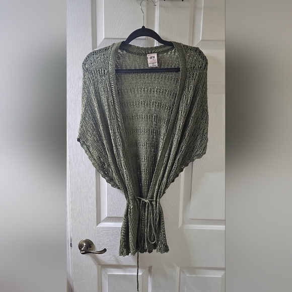 Faded Glory Crocheted Cardigan Army Green. XL (15/18) - Picture 1 of 9